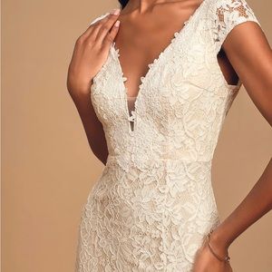 Lulus Icing on the Cake White Lace Short Sleeve short Dress